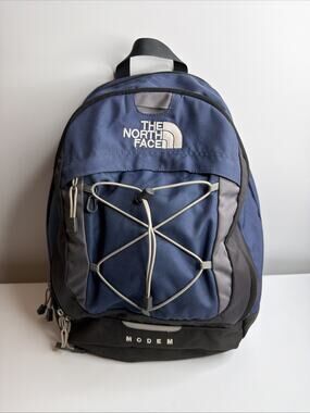 The North Face Modem Backpack Laptop School Travel Gray/Green Adjustable Straps